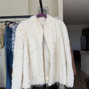White Faux Fur Women's Coat - Elegant Winter Jacket